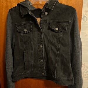 Hollister black denim sweater hoodie